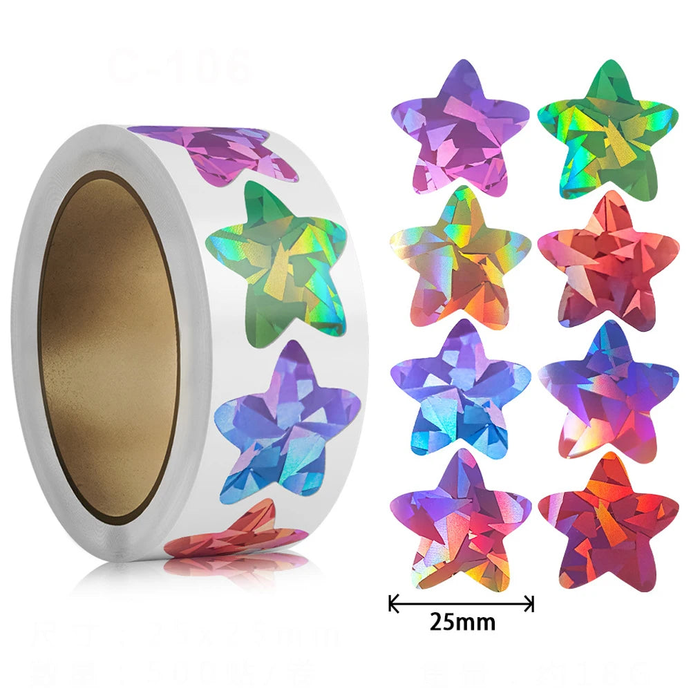 Holographic Foil Star Reward Stickers