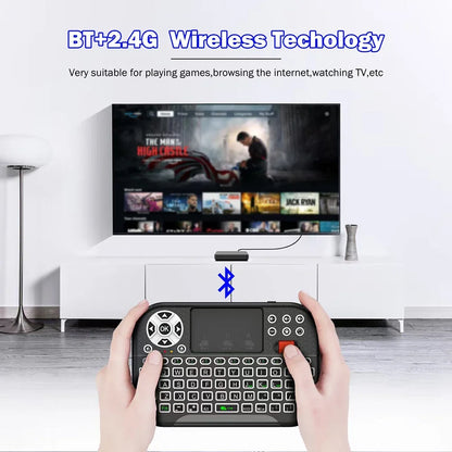 Dual-Mode Bluetooth & 2.4G Mini Keyboard with Touchpad and Scroll Wheel