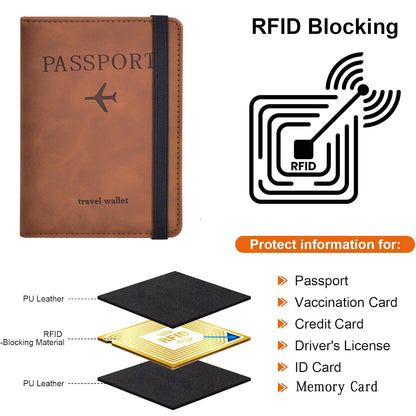 PU Leather Passport Cover & Document Organizer