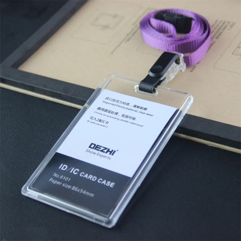 Retractable ID Badge Holder with Card Sleeve