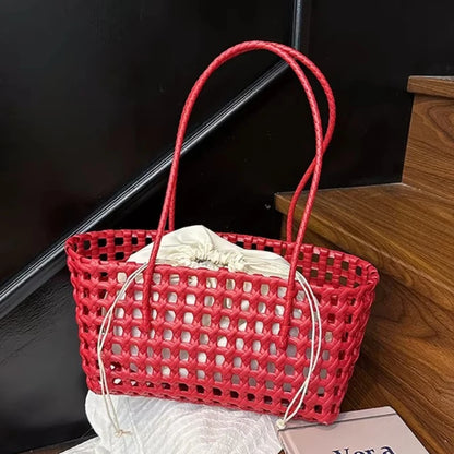 Handwoven Straw Tote Shoulder Bag