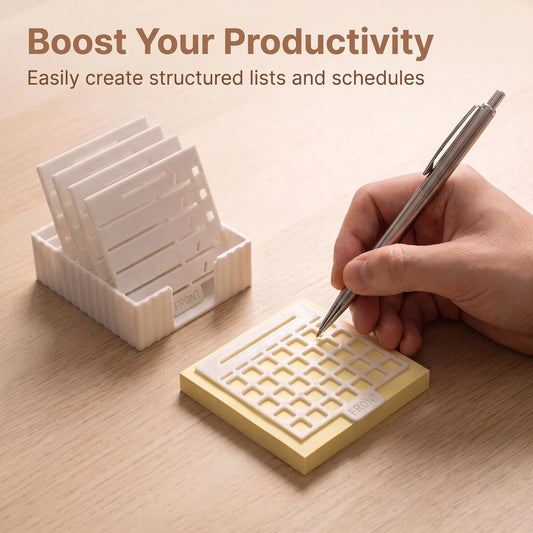 5-in-1 Sticky Note Holder with Templates for Desk