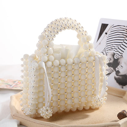 Pearl Beaded Evening Clutch Bag