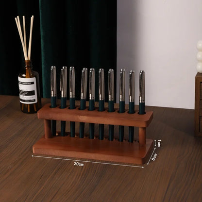 Walnut Wood Desk Organizer Stand