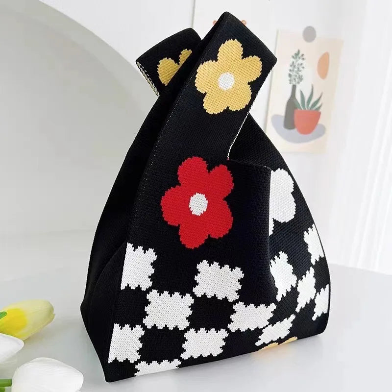 Handmade Knitted Knot Wrist Tote Bag