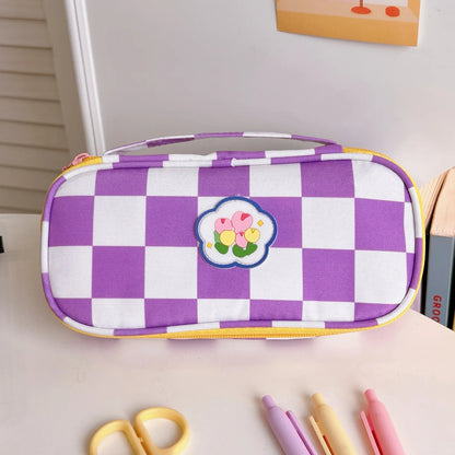 Checkerboard Large Pencil Case