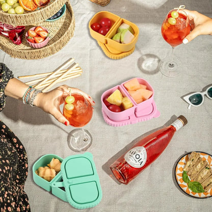 Premium Silicone Double Compartment Snack Box