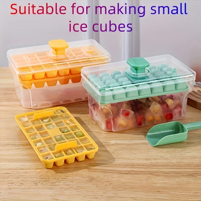 68-Grid Refrigerator Ice Cube Tray with Lid & Scoop