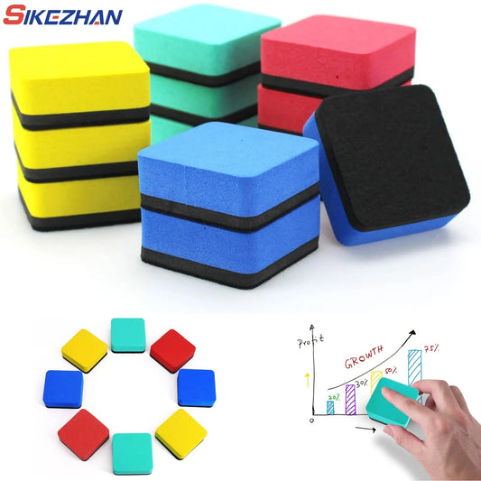 Mini Magnetic Dry Erase Board Erasers for Home, Office & Classroom