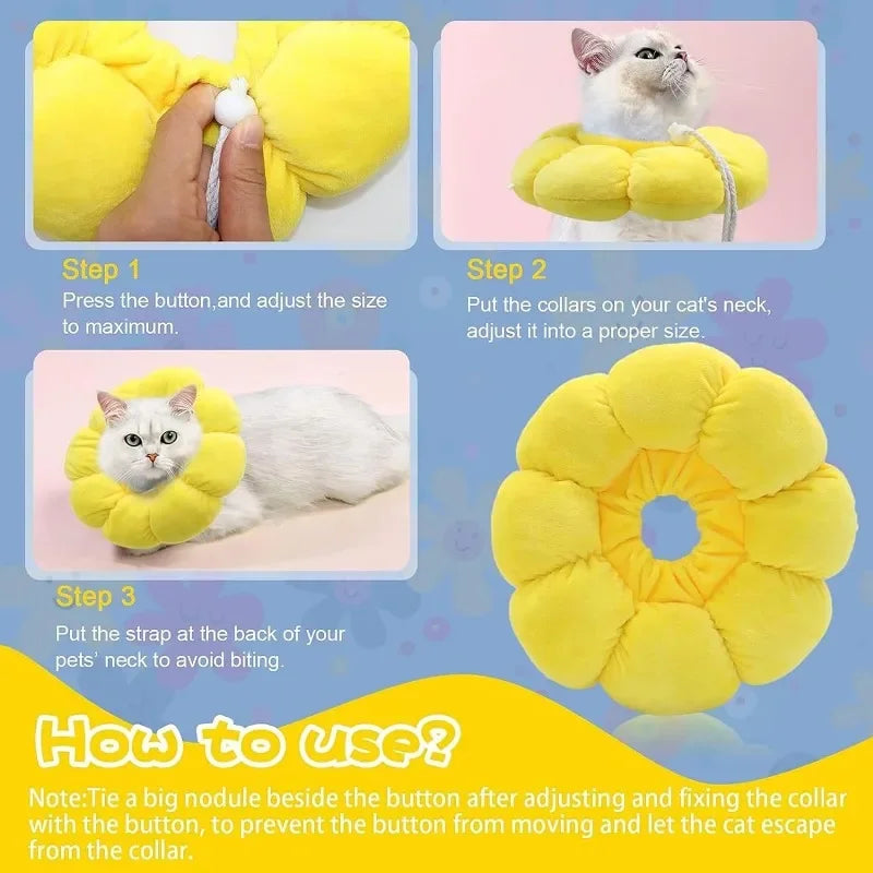 Sunflower Recovery Collar for Cats