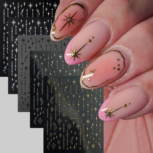3D Laser Star Nail Art Stickers