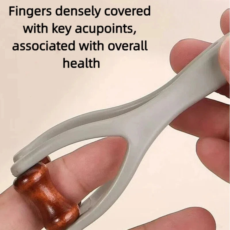 Solid Wood Finger Massager Roller