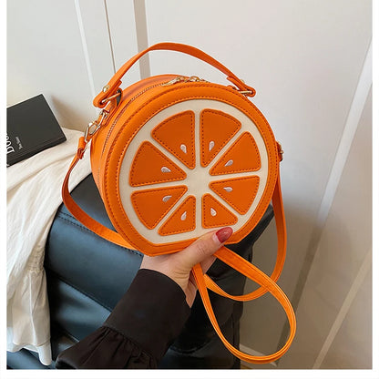 Citrus Slice Round Crossbody Bag