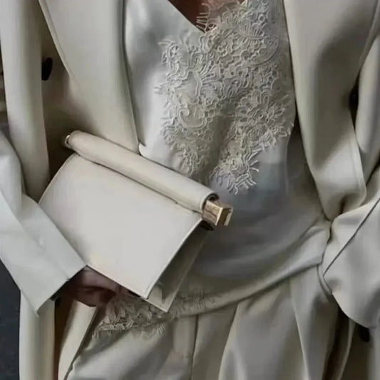 Luxury Fold-Over Chain Clutch Bag