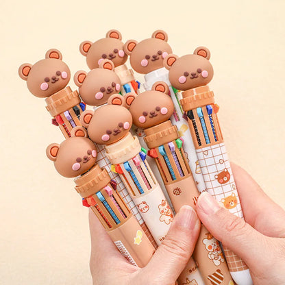 10-Colour Bear Multi-Ink Gel Pen