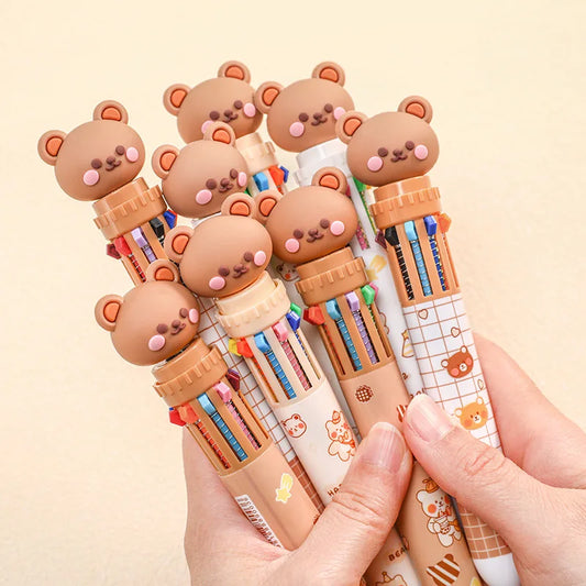 10-Colour Bear Multi-Ink Gel Pen