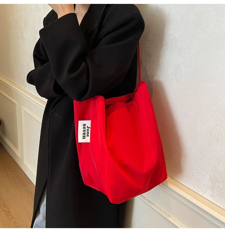 Minimalist Nylon Tote Shoulder Bag