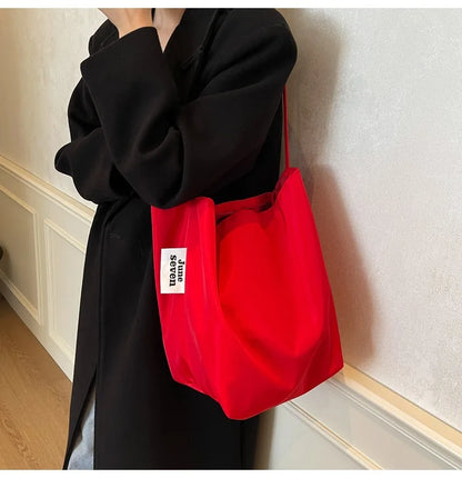 Minimalist Nylon Tote Shoulder Bag
