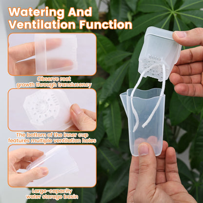12-Pack Self Watering Planter Pots with Cotton Wicks