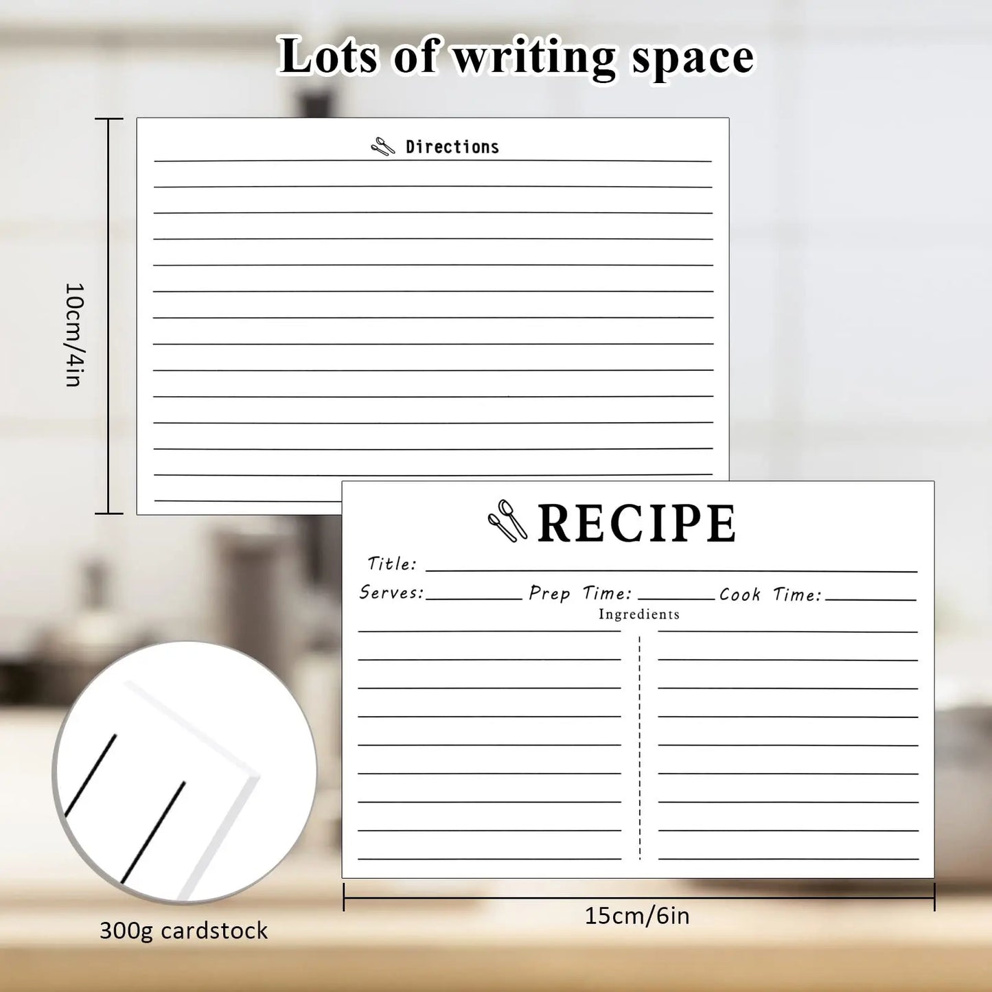 Blank Kitchen Recipe Cards