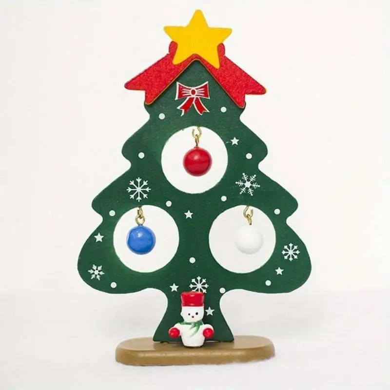 Mini Wooden Christmas Tree Tabletop Ornament