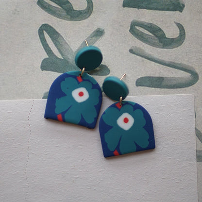 Flower Abstract Art Deco Pattern Earrings