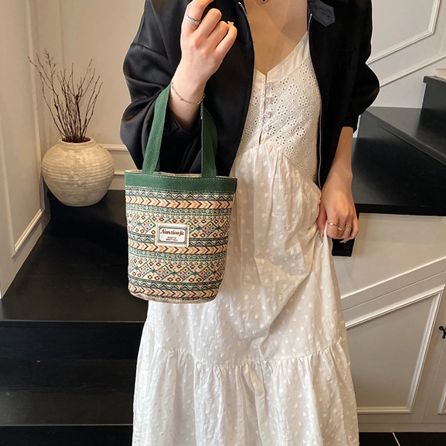 Handwoven Lunch Tote Bag