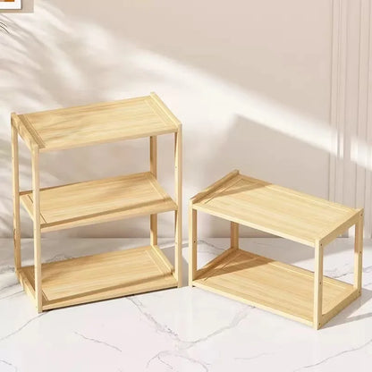 Wooden Desktop Organizer Shelf