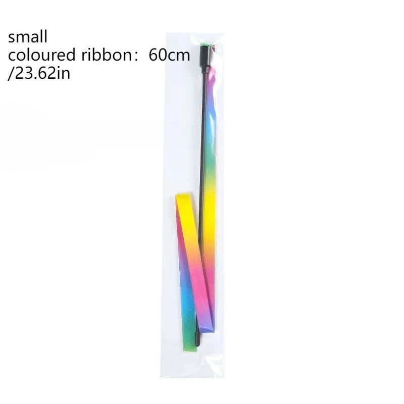 Rainbow Ribbon Cat Teaser Wand