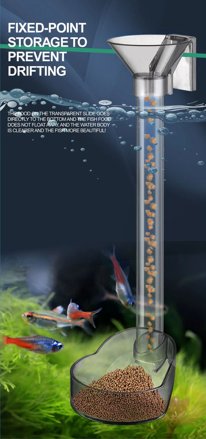 Telescopic Aquarium Feeding Tube with Floating Feeding Ring