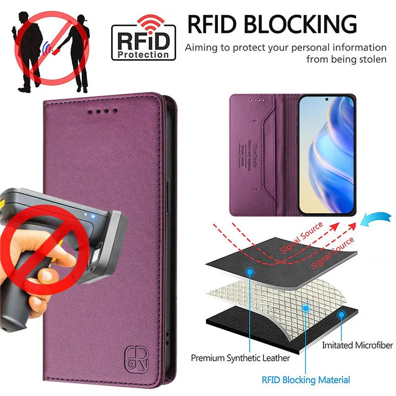 Luxury Wallet Flip Case for Vivo Smartphones