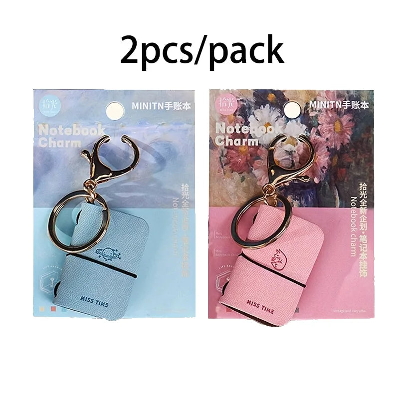 Mr. Paper PU Leather Mini Journal Keychain Set