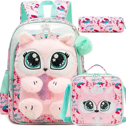 Girls 3-Piece School Backpack Set