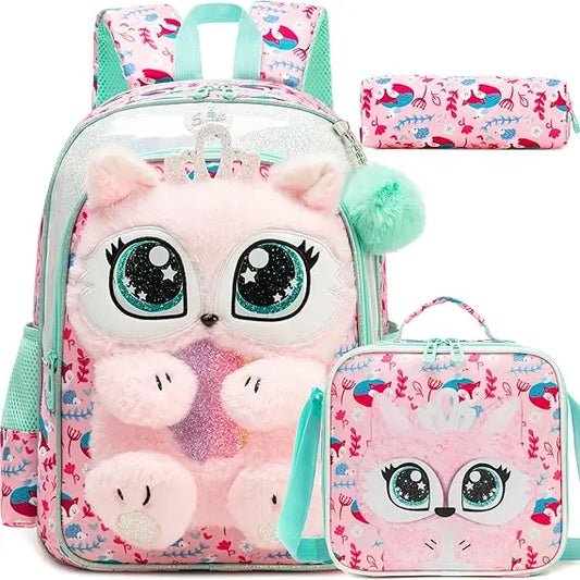 Girls 3-Piece School Backpack Set