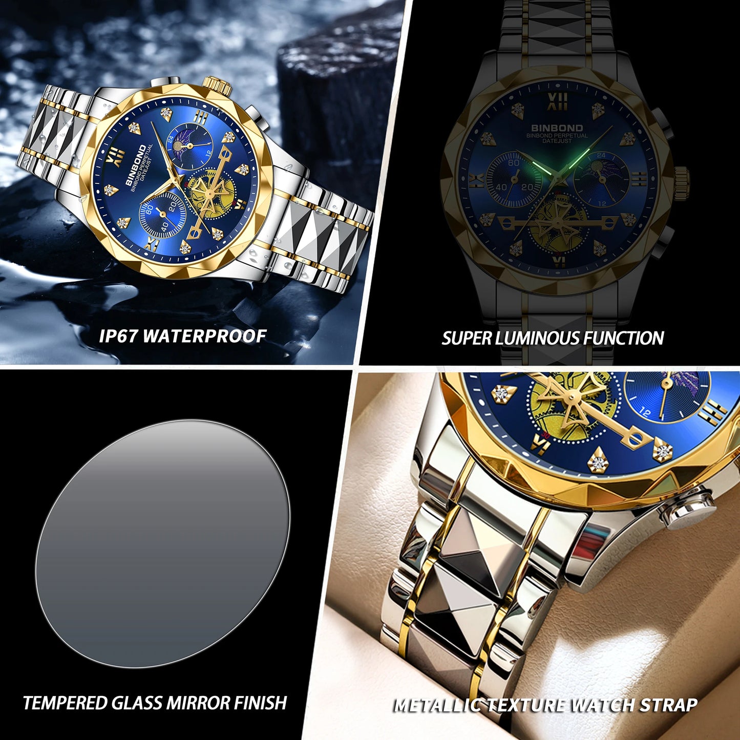 Men's Quartz Chronograph Stainless Steel Watch
