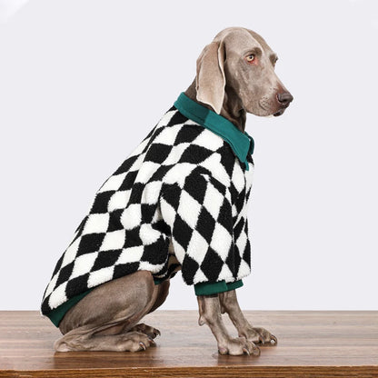 Plaid Warm Dog Jacket for Medium & Large Dogs