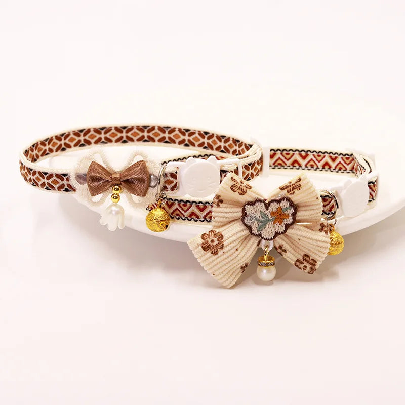 Breakaway Bowknot Cat Collar with Bell
