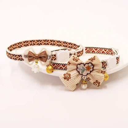 Breakaway Bowknot Cat Collar with Bell