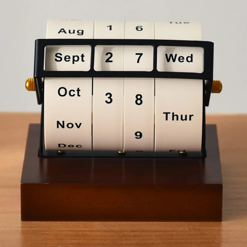 Rotating Wheel Perpetual Calendar Desk Ornament