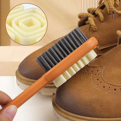 Long-Handle Double-Sided Suede & Shoe Cleaning Brush