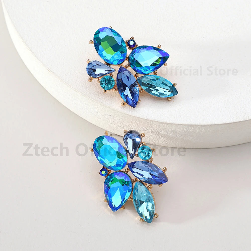 Colorful Crystal Charm Earrings