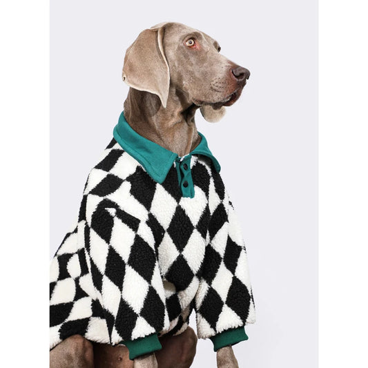 Plaid Warm Dog Jacket for Medium & Large Dogs