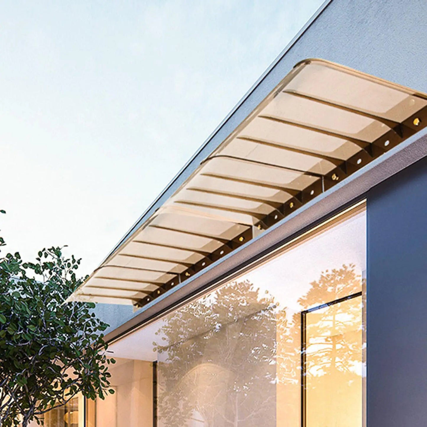Wall-Mounted Transparent Door & Window Awning Canopy