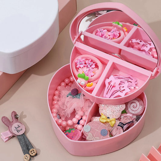 Hair Accessories Storage Box with Mirror