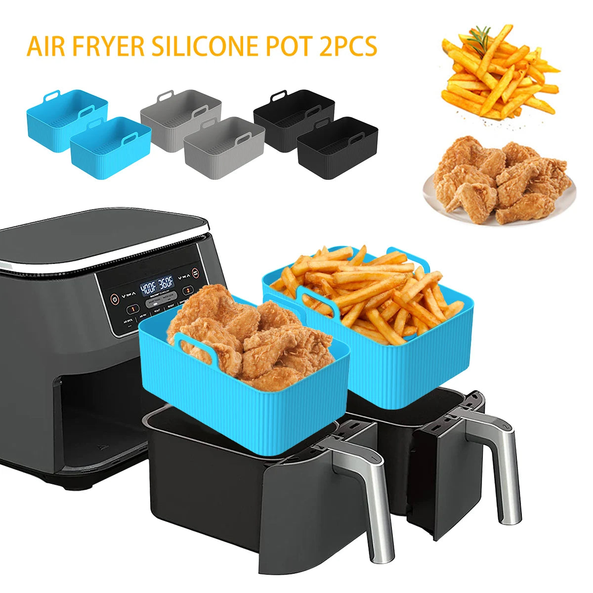 Air Fryer Silicone Liner Basket Set