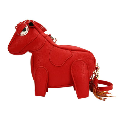 Horse-Shaped PU Leather Crossbody Shoulder Bag