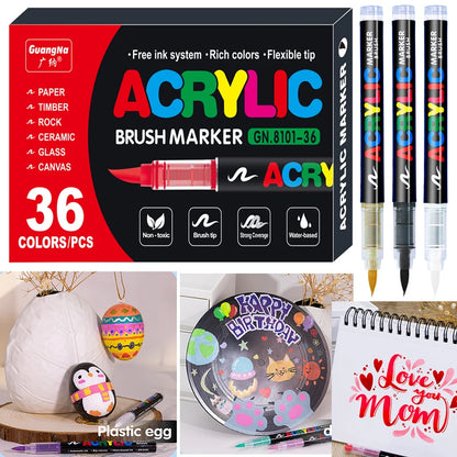 36 Colors Acrylic Paint Marker Pens Set