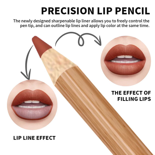12 Color Matte Lip Liner Pencil Set