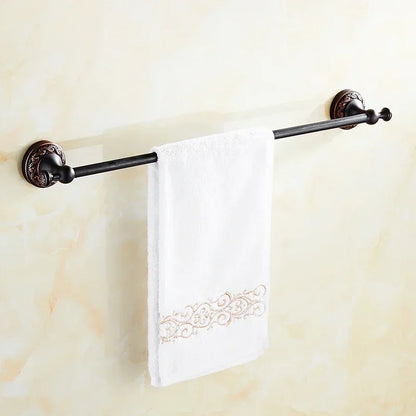 Black Bronze Carved Bathroom Hardware Accessories Set