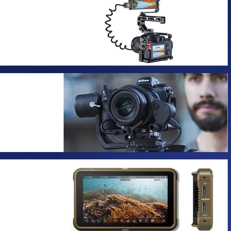 8K HDMI 2.1 Coiled Mini & Micro HDMI Cable